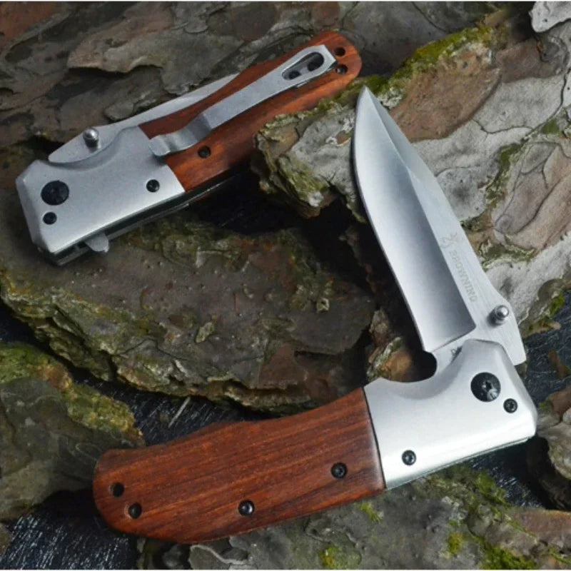 Outdoor Stainless Steel Portable Folding Knife High Hardness for Camping and Fishing