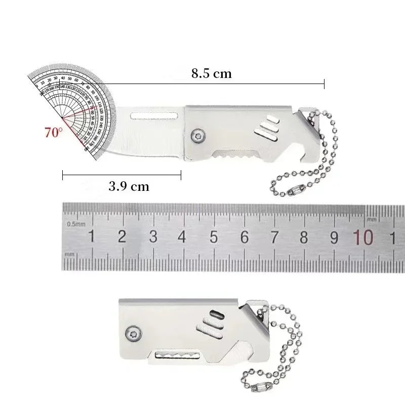 Mini Outdoor Folding Stainless Steel Knife Portable Bottle Opener Sharp Cutting